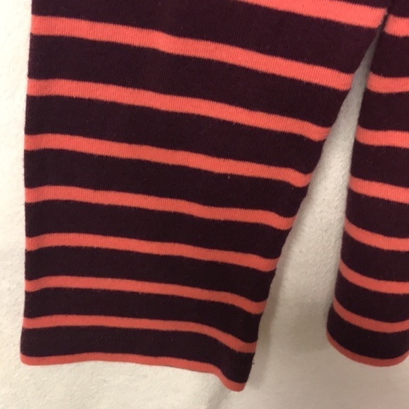 GAP Women’s Striped Tee Wine/Peach XXL Long Sleeves Crew Neck EUC Fall - Picture 5 of 11